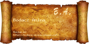 Bodacz Anina névjegykártya